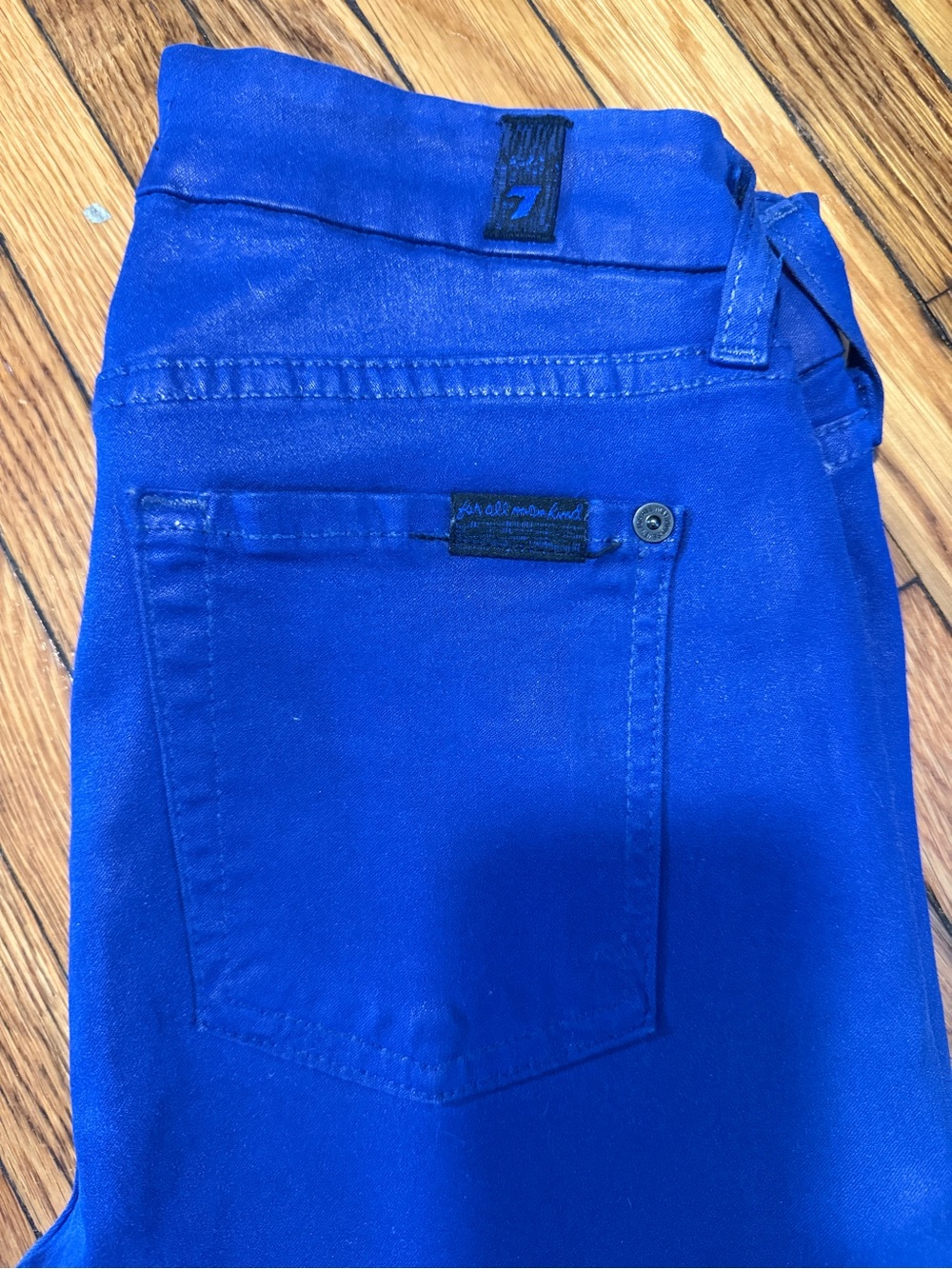 7 For All Mankind The Skinny Cobalt Blue Skinny Jeans - Picture 4 of 9